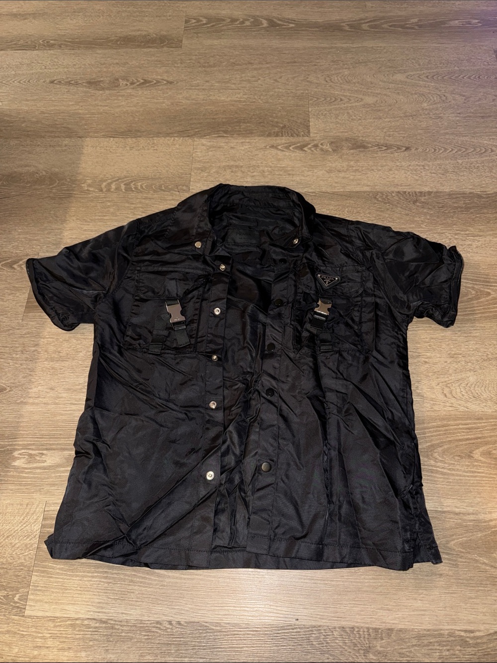 Men's prada  Black Short-Sleeve Utility Jacket